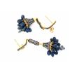 Image 2 : 14k Gold Earrings with Diamonds, Silver and Sapphires