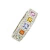 Image 3 : 18k White Gold Ring with Diamonds and Gemstones