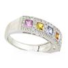 Image 4 : 18k White Gold Ring with Diamonds and Gemstones