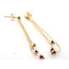 Image 2 : 14k Tri-color Gold Dangling Earrings