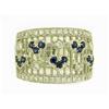 Image 1 : 18k White Gold Ring with Diamonds and Sapphire