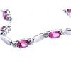 Image 2 : 14k White Gold Bracelet with Diamonds and Topaz