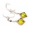 Image 2 : 14k Gold Earrings with Diamonds and Peridot