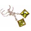 Image 3 : 14k Gold Earrings with Diamonds and Peridot