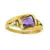 Image 2 : 14k Yellow Gold Ring with Amethyst and Diamonds