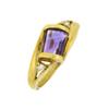Image 3 : 14k Yellow Gold Ring with Amethyst and Diamonds