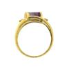 Image 4 : 14k Yellow Gold Ring with Amethyst and Diamonds