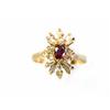 Image 1 : 14k Yellow Gold Diamond Ring with Ruby