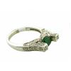 Image 2 : 18k Diamond and Emerald Ring