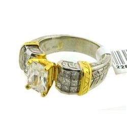 Platinum & Gold Ring with Diamond Accents (Semi-mount)