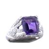 Image 1 : 14k White Gold Rings with Amethyst and Diamonds