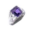 Image 2 : 14k White Gold Rings with Amethyst and Diamonds