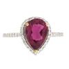 Image 1 : 18k White Gold Ring with Gemstone and Diamonds