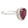 Image 2 : 18k White Gold Ring with Gemstone and Diamonds