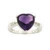 Image 2 : 14k White Gold Ring with Amethyst and Diamonds