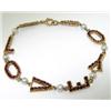 Image 1 : 14K Yellow Gold, Garnet & Pearl Bracelet