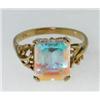 Image 2 : 10K Yellow Gold Crystal Ring