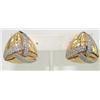 Image 1 : 14K Two-Toned Gold Diamond Earrings