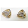 Image 2 : 14K Two-Toned Gold Diamond Earrings