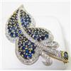 Image 1 : 18K White Gold Diamond & Sapphire Pin