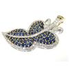 Image 2 : 18K White Gold Diamond & Sapphire Pin