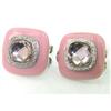 Image 2 : Silver Diamond, Enamel And Quartz Earrings