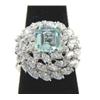 Image 1 : Platinum Prasiolite & Diamond Ring