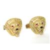 Image 2 : EW&C 18K Yellow Gold, Ruby & Onyx Lion Cufflinks