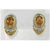 Image 1 : 18K Two-Toned Gold Citrine Earrings