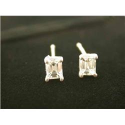 14kw Gold Emerald Diamond Earrings (0.75 ct)