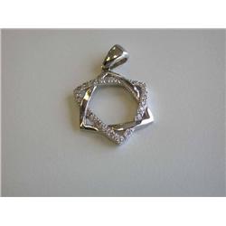 14k White Gold Star Pendant