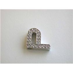 14k White Gold "P" Pendant