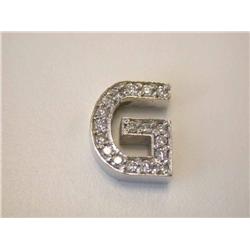 14k White Gold "G" Pendant
