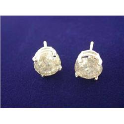 14k White Gold Stud Diamond Earrings (3.80 ct)