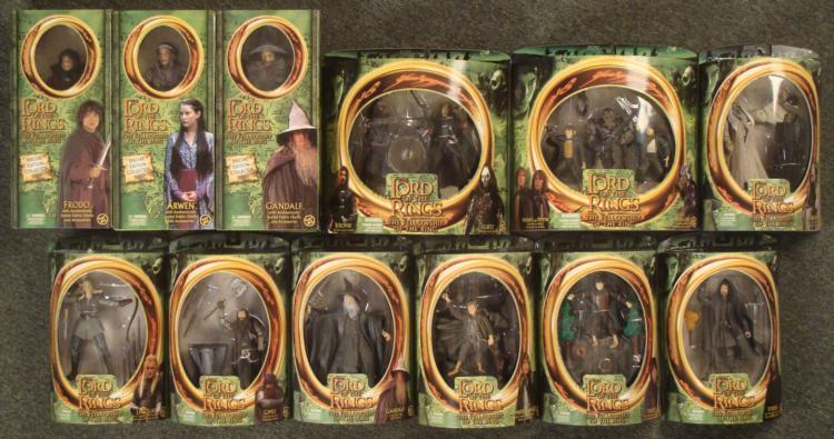 12 Lord Of The Rings Fellowship Figures Collection Mib