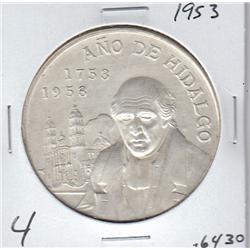 1955 MEXICO SILVER  PESOS .6430 ASW UNC
