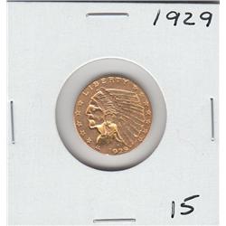 $2.5 GOLD QUARTER INDIAN EAGLE  1929