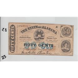 ALABAMA 50 CENT FRACTIONAL 1863 SHARP DETAILS COLOR