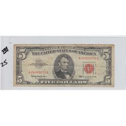 $5 RED SEAL FANCY SERIAL NUMBER 1963