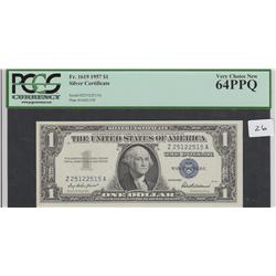 $1 1957 SILVER CERTIFICATE PCGS PPQ 64