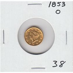 $1 GOLD 1853 O LIBERTY HEAD