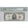 Image 1 : $5 RED SEAL PMG 1963 LEGAL TENDER