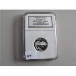 SILVER 2007 S WASHINGTON PROOF NGC 69 ULTRA CAM