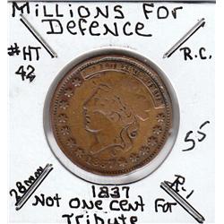 MILLIONS FOR DEFENSE 1837 HARD TIMES TOKEN