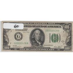$100 REDEEMABLE IN GOLD 1928 GREEN SEAL FRN