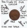 Image 1 : UNION FLAG CIVIL WAR TOKEN 1863