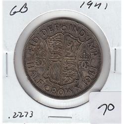 GREAT BRITAN 1941 HALF CROWN SILVER HIGH GRADE