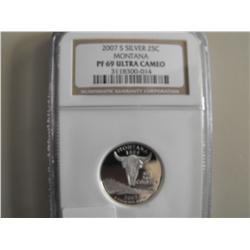 SILVER 2007 25 C QUARTER PROOF 69 NGC