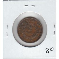 2 CENT PIECE 1864 SHARP DETAILS