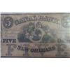 Image 1 : 1840's LARGE $5.00 CANAL NOTE